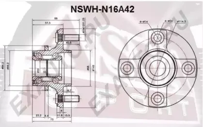NSWH-N16A42 ASVA Ступица колеса