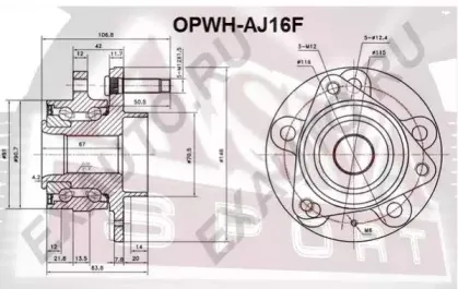 OPWH-AJ16F ASVA Ступица колеса