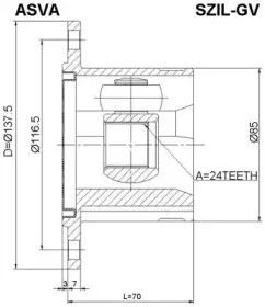 SZIL-GV ASVA Шарнирный комплект, приводной вал