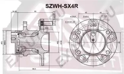 SZWH-SX4R ASVA Ступица колеса