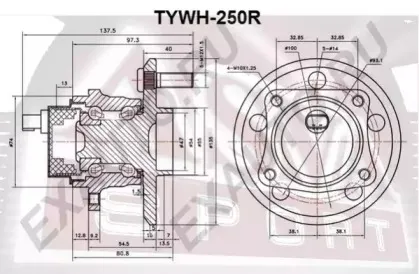 TYWH-250R ASVA Ступица колеса