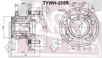 TYWH-255R ASVA Ступица колеса