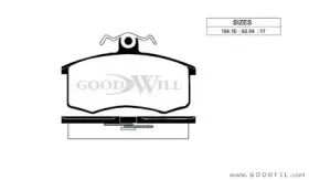 1001 F GOODWILL Комплект тормозных колодок, дисковый тормоз