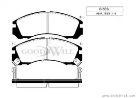 1023 F GOODWILL Комплект тормозных колодок, дисковый тормоз