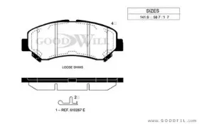 1026 F GOODWILL Комплект тормозных колодок, дисковый тормоз