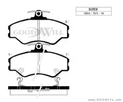 1036 F GOODWILL Комплект тормозных колодок, дисковый тормоз