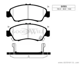 1039 F GOODWILL Комплект тормозных колодок, дисковый тормоз