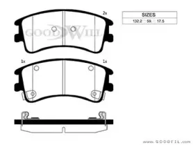 1042 F GOODWILL Комплект тормозных колодок, дисковый тормоз