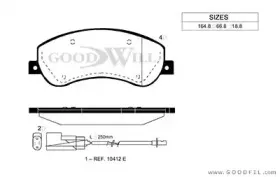 1047 F GOODWILL Комплект тормозных колодок, дисковый тормоз