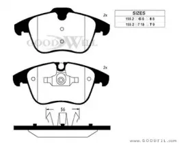 1049 F GOODWILL Комплект тормозных колодок, дисковый тормоз