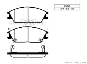 1050 F GOODWILL Комплект тормозных колодок, дисковый тормоз