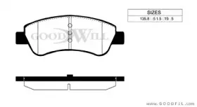 1052 F GOODWILL Комплект тормозных колодок, дисковый тормоз