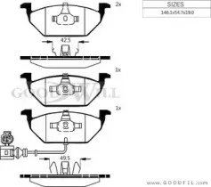 1063 F GOODWILL Комплект тормозных колодок, дисковый тормоз