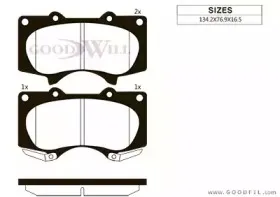 1087 F GOODWILL Комплект тормозных колодок, дисковый тормоз