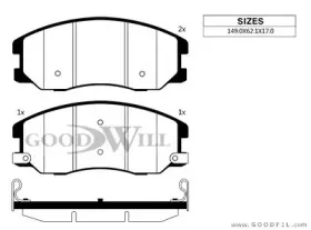 1100 F GOODWILL Комплект тормозных колодок, дисковый тормоз