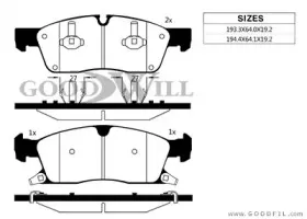 1107 F GOODWILL Комплект тормозных колодок, дисковый тормоз