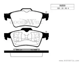 2009 R GOODWILL Комплект тормозных колодок, дисковый тормоз