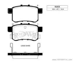 2021 R GOODWILL Комплект тормозных колодок, дисковый тормоз