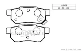 2040 R GOODWILL Комплект тормозных колодок, дисковый тормоз