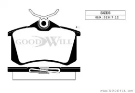 2056 R GOODWILL Комплект тормозных колодок, дисковый тормоз