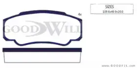 2068 R GOODWILL Комплект тормозных колодок, дисковый тормоз