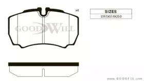 2094 R GOODWILL Комплект тормозных колодок, дисковый тормоз