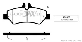 2130 R GOODWILL Комплект тормозных колодок, дисковый тормоз