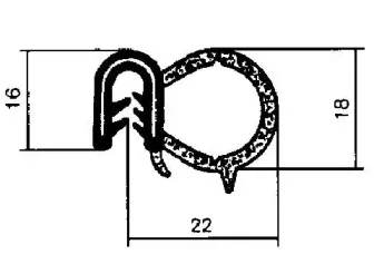 00602 METALCAUCHO Уплотнение двери