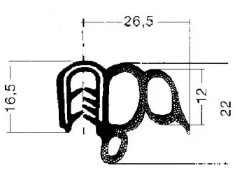 00774 METALCAUCHO Уплотнение двери