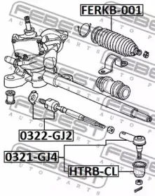 0322GJ2 FEBEST Осевой шарнир, рулевая тяга