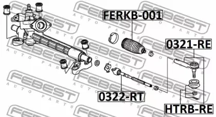 0322RT FEBEST Осевой шарнир, рулевая тяга