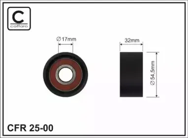 25-00 CAFFARO Паразитный / Ведущий ролик, зубчатый ремень