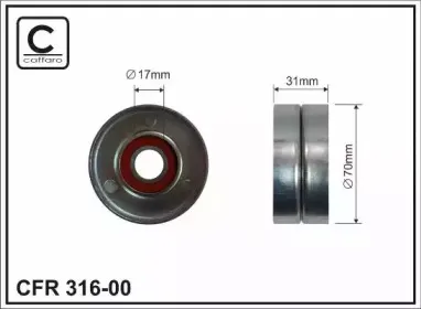 316-00 CAFFARO Натяжной ролик, поликлиновойремень