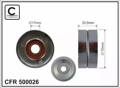 500026 CAFFARO Натяжной ролик, поликлиновойремень
