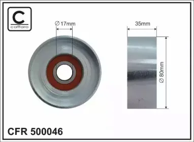 500046 CAFFARO Натяжной ролик, поликлиновойремень