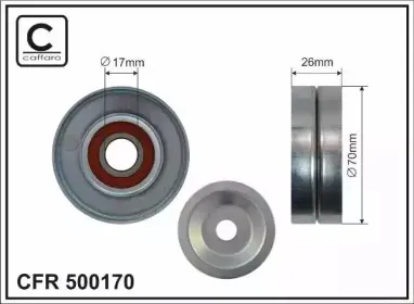 500170 CAFFARO Натяжной ролик, поликлиновойремень