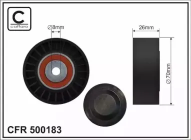 500183 CAFFARO Натяжной ролик, поликлиновойремень