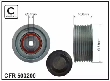 500200 CAFFARO Паразитный / ведущий ролик, поликлиновой ремень