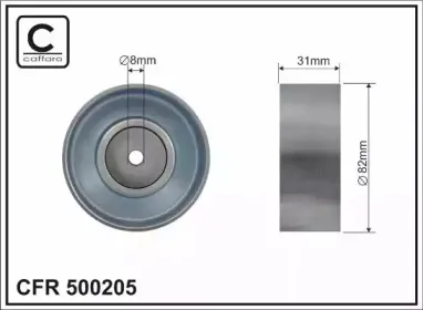 500205 CAFFARO Натяжной ролик, поликлиновойремень