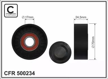 500234 CAFFARO Натяжной ролик, поликлиновойремень