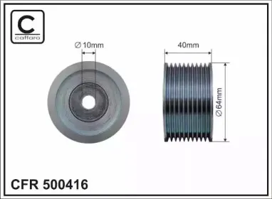 500416 CAFFARO Паразитный / ведущий ролик, поликлиновой ремень