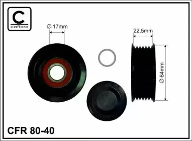 80-40 CAFFARO Паразитный / ведущий ролик, поликлиновой ремень