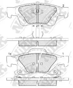 PN0834 NiBK Комплект тормозных колодок, дисковый тормоз