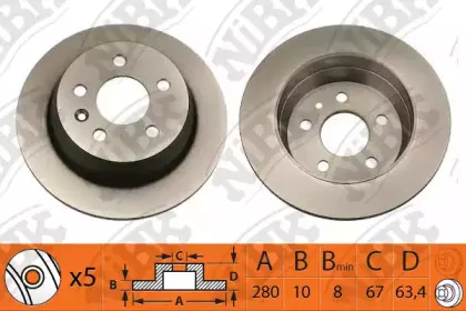 RN1080 NiBK Тормозной диск