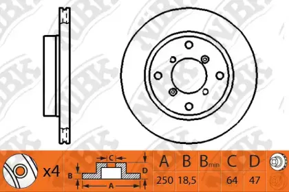 RN1296 NiBK Тормозной диск