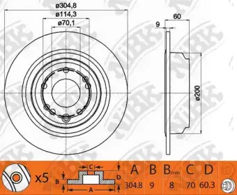 RN1407 NiBK Тормозной диск