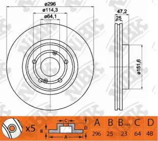 RN1408 NiBK Тормозной диск