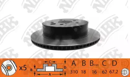 RN1439 NiBK Тормозной диск