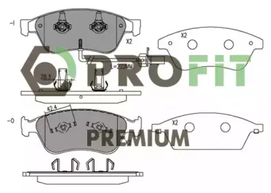 5005-1832 PROFIT Комплект тормозных колодок, дисковый тормоз
