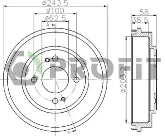 5020-0043 PROFIT Тормозной барабан